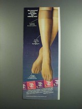 1984 No Nonsense Wide Band Knee Highs Pantyhose Ad - £14.50 GBP