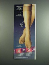 1984 No Nonsense Wide Band Knee Highs Pantyhose Ad - £13.82 GBP