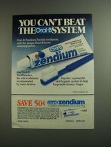 1984 Oral-B Zendium Toothpaste and Toothbrushes Ad - £13.91 GBP