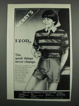 1983 Henry&#39;s Izod Shirts and Shorts for Boys Ad - £14.03 GBP