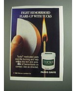 1984 Parke-Davis Tucks Medicated Pads Ad - Flare-up - £14.54 GBP