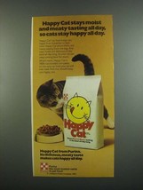 1984 Purina Happy Cat Food Ad - Stays Moist and Meaty - £14.49 GBP
