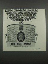 1983 Martin Senour Paints Ad - Colonial Williamsburg - £15.13 GBP