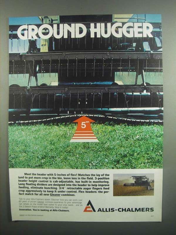 1984 Allis-Chalmers Gleaner Combines Ad - Ground Hugger - $18.49