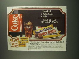 1984 Baby Ruth, Butterfinger Candy & Coca-Cola Soda Ad - $18.49