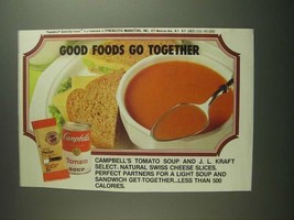 1984 Campbell&#39;s Tomato Soup &amp; J.L. Kraft Cheese Ad - £14.78 GBP