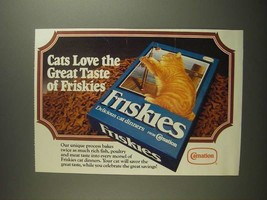 1984 Carnation Friskies Cat Food Ad - Cats Love - £14.49 GBP
