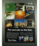 1984 Chevron DELO Oil Ad - Put Your Job On The Line - £14.78 GBP