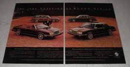 1984 Chrysler LeBaron Series Cars Ad - £14.76 GBP