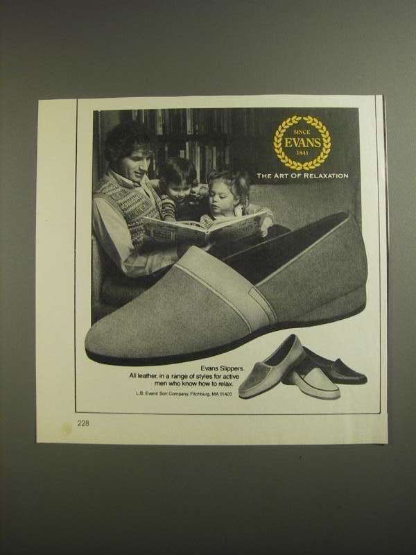 1984 Evans Slippers Ad - The Art of Relaxation - $18.49