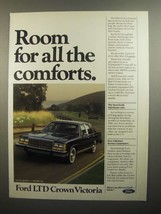 1984 Ford LTD Crown Victoria Ad - For All the Comforts - $18.49