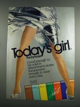 1984 Hanes Today's Girl Pantyhose Ad - $18.49