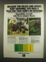 1984 John Deere 750 and 650 Tractors Ad - Grass Weeds - $18.49