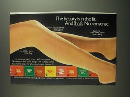 1984 No Nonsense Pantyhose Ad - Beauty in The Fit - £14.50 GBP