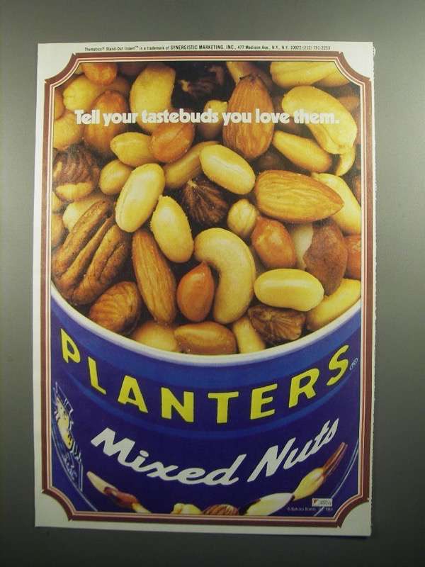 1984 Planters Mixed Nuts Ad - Tell Your Tastebuds - $18.49