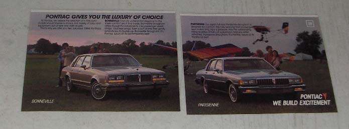 1984 Pontiac Bonneville and Parisienne Car Ad - $18.49