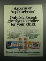 1984 St. Joseph Medicine Ad - Aspirin or Aspirin-Free? - £14.53 GBP
