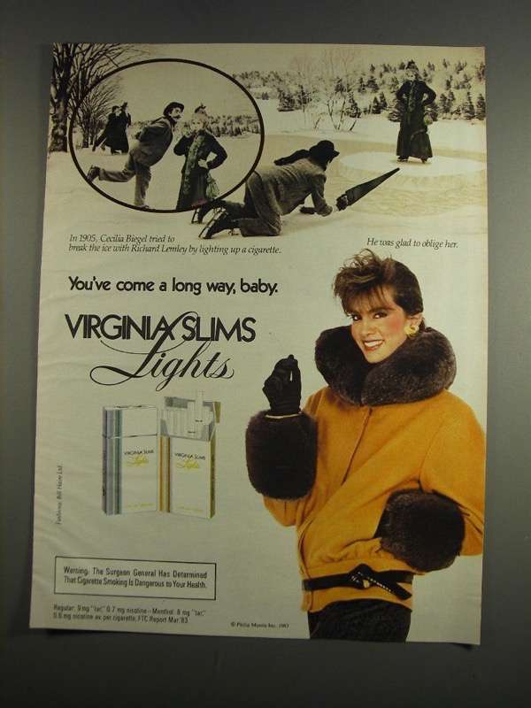 Primary image for 1984 Virginia Slims Cigarettes Ad - Break the Ice