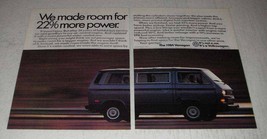 1984 Volkswagen Vanagon Ad - 22% More Power - £14.62 GBP