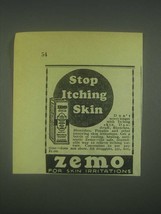1930 Zemo Ointment Ad - Stop Itching Skin - £14.55 GBP