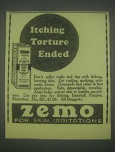 1930 Zemo Ointment Ad - Itching Torture Ended - £14.53 GBP