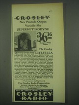 1931 Crosley Litlfella Superheterodyne Radio Ad - Pentode Output Variable - £14.78 GBP
