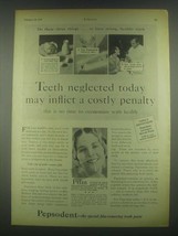 1931 Pepsodent Tooth Paste Ad - Teeth Neglected - $18.49