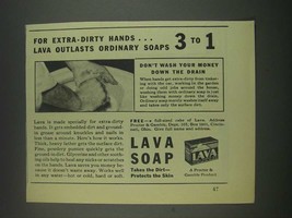 1933 Lava Soap Ad - For Extra-Dirty Hands - £13.82 GBP