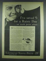 1933 Listerine Tooth Paste Ad - For a Rainy Day - £14.50 GBP