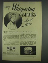 1933 Mum deodorant Ad - A Whispering Campaign About Her - £14.50 GBP