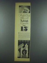 1933 Raleigh Cigarettes Ad - Bridge Cards - £14.44 GBP