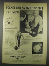 1932 Westclox Pocket Ben Watch Ad - Smashes Into Pins - £14.77 GBP