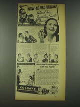 1936 Colgate Ribbon Dental Cream Ad - No Bad Breath - $18.49