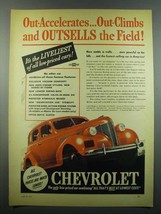 1939 Chevrolet Car Ad - Out-Accelerates Out-Climbs - £14.53 GBP