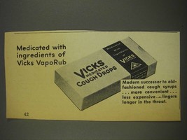 1936 Vicks Medicated Cough Drops Ad - £14.58 GBP