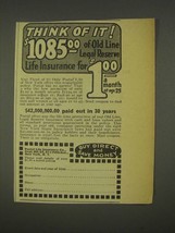 1936 Postal Life Insurance Company Ad - Think of It - $18.49