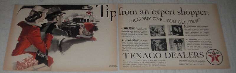 Primary image for 1939 Texaco Fire Chief Gasoline Ad - Expert Shopper