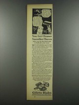 1937 Gillette Blades Ad - Cleaner Smoother Shaves - $18.49