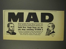 1940 Smith Bros. Cough Drops Ad - Mad - £14.56 GBP