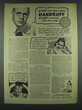 1937 Listerine Antiseptic Ad - Truth About Dandruff - £13.80 GBP