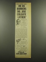 1938 Colgate Rapid Shave Cream Ad - As Barbers Do - £14.44 GBP