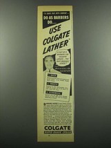 1939 Colgate Rapid-Shave Cream Ad - Do As Barbers Do - $18.49