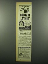 1939 Colgate Rapid-Shave Cream Ad - Use Lather - £14.48 GBP