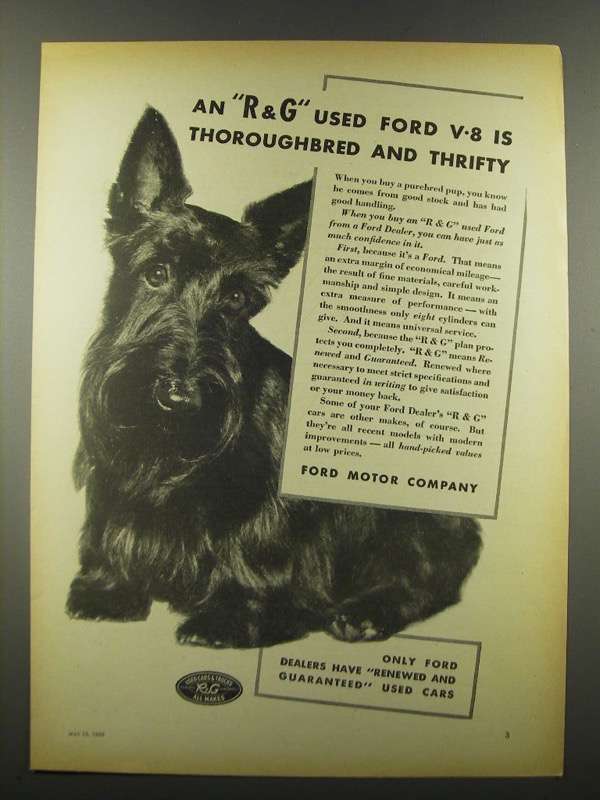 Primary image for 1939 Ford Motor Company Ad - Thoroughbred and Thrifty