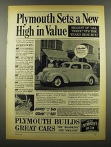 1939 Plymouth Car Ad - Sets a New High in Value - £14.72 GBP