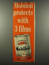 1939 Socony-Vacuum Mobiloil Ad - Protects With 3 Films - £13.89 GBP