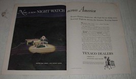1940 Texaco Oil Ad - Now a Night Watch Across America - £14.78 GBP
