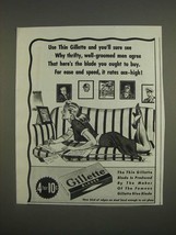 1944 Gillette Razor Blades Ad - Use Thin Gillette and you'll sure see - $18.49