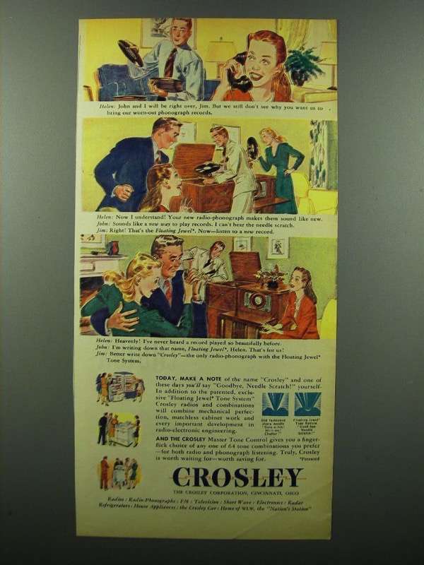1945 Crosley Radio Ad - John and I will Be Right Over - $18.49