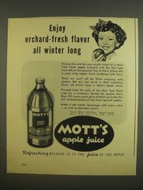 1945 Mott&#39;s Apple Juice Ad - Enjoy orchard-fresh flavor all winter long - £14.78 GBP